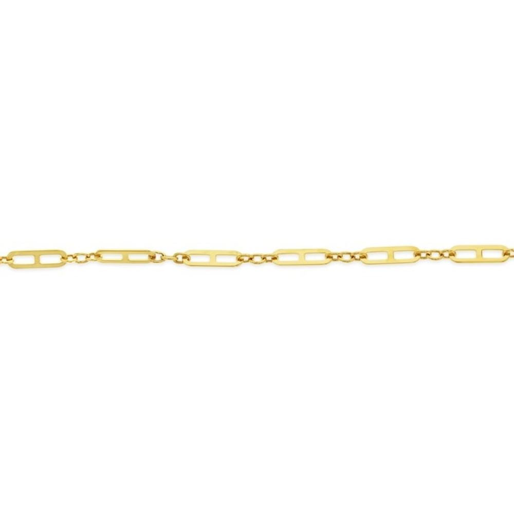 9K Yellow Gold Open Bar Link Bracelet