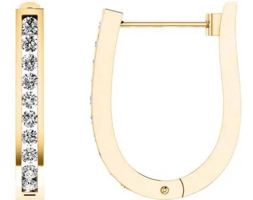 9K YELLOW GOLD 0.25ct DIAMOND HUGGIE EARRINGS