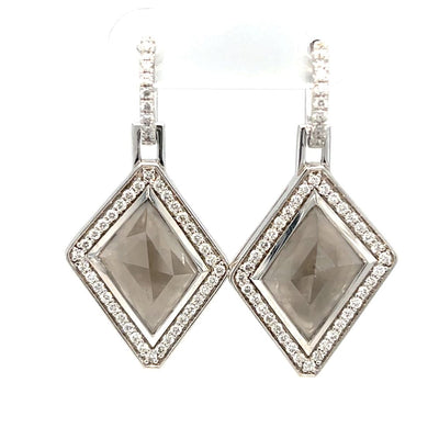 18K White Gold 4.92ct Icy Diamond Earrings