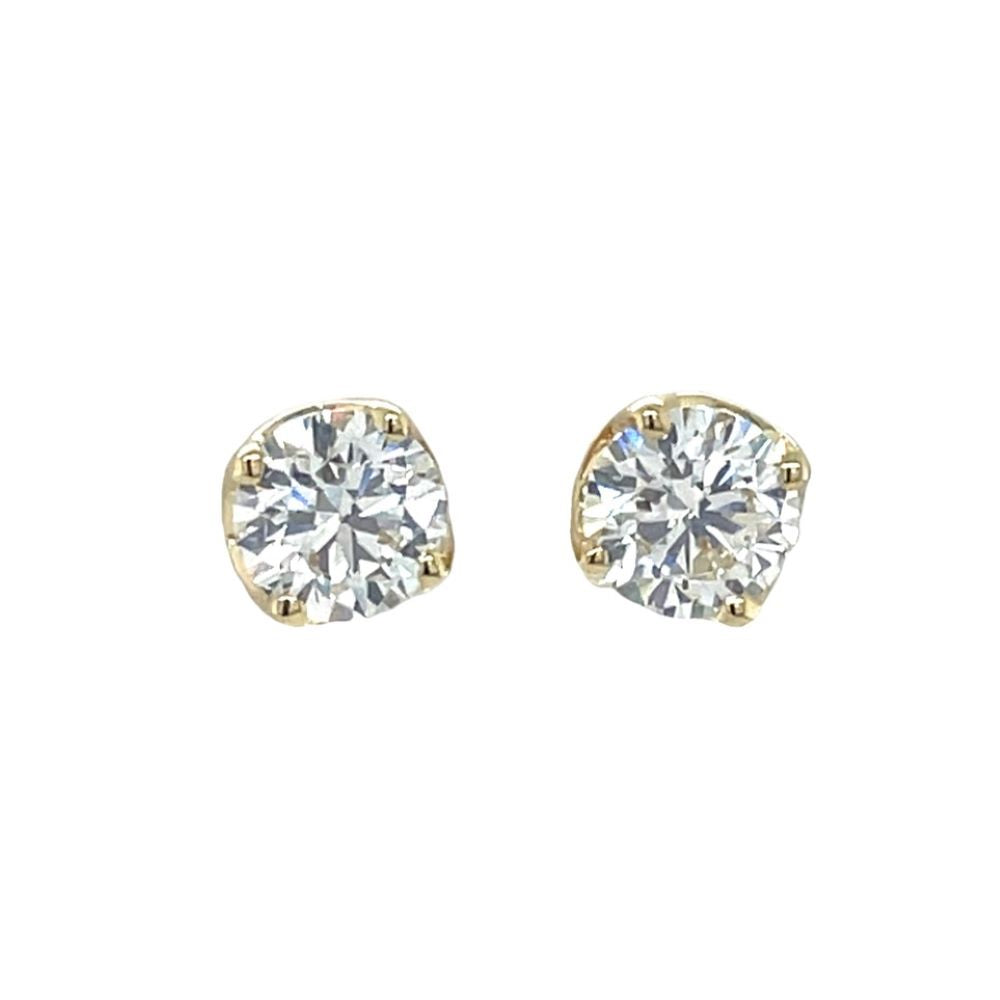 9K Yellow Gold 2=1.50ct Lab Grown Diamond Stud Earrings