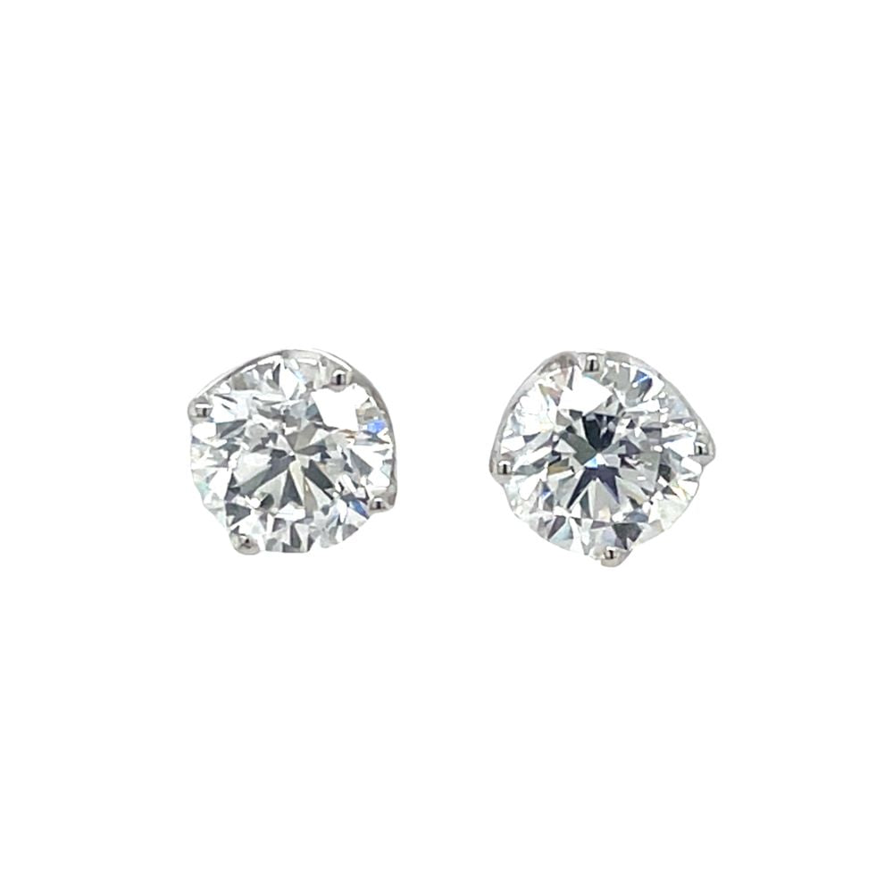 9K White Gold 2=1.57ct Lab Grown Diamond Stud Earrings