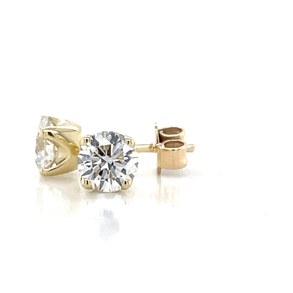 9K Yellow Gold 2=0.82ct LG Diamond Stud Earrings