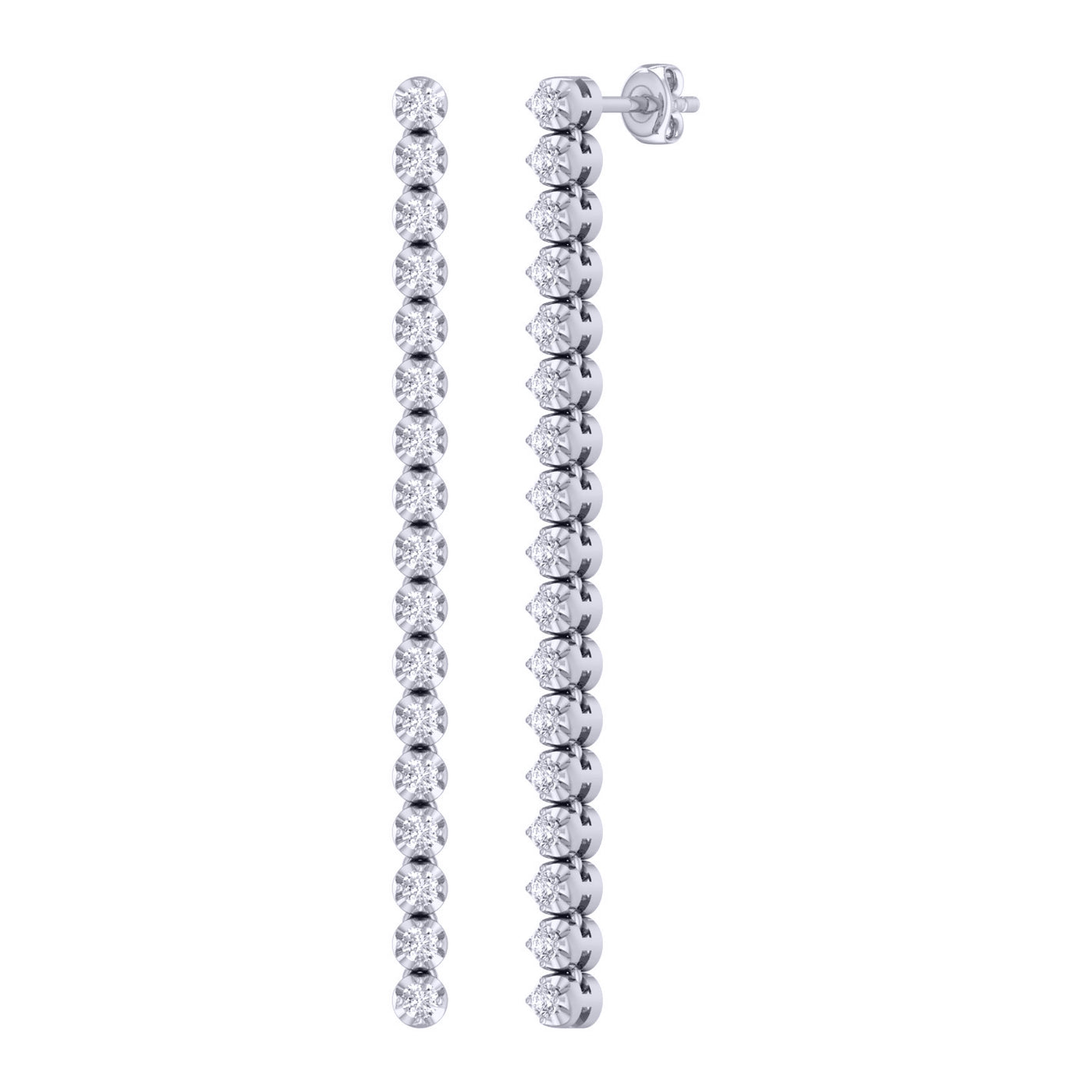 9k White Gold 1.12ct Lab Grown Damond Drop Earrings COA