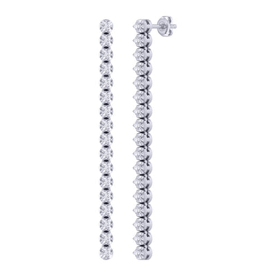 9k White Gold 1.12ct Lab Grown Damond Drop Earrings COA