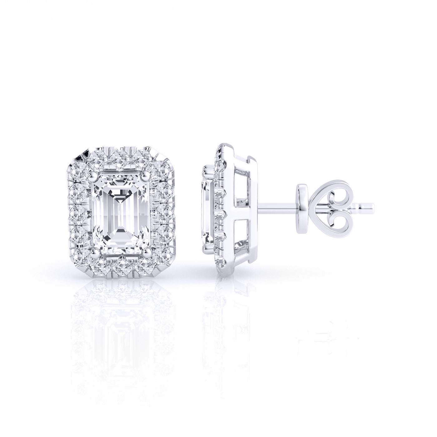 9k White Gold 2.06ct Lab Grown Diamond Stud Earrings