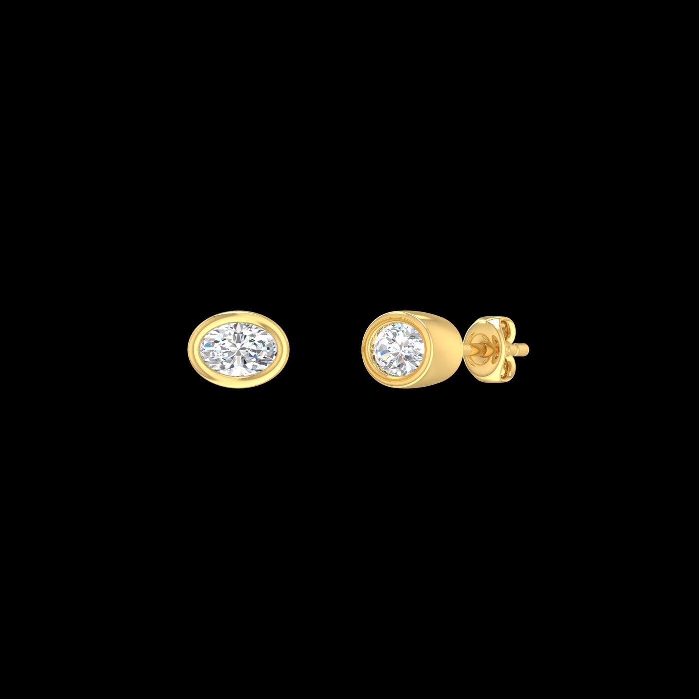 9k Yellow Gold 2=0.58ct Lab Grown Diamond Earrings