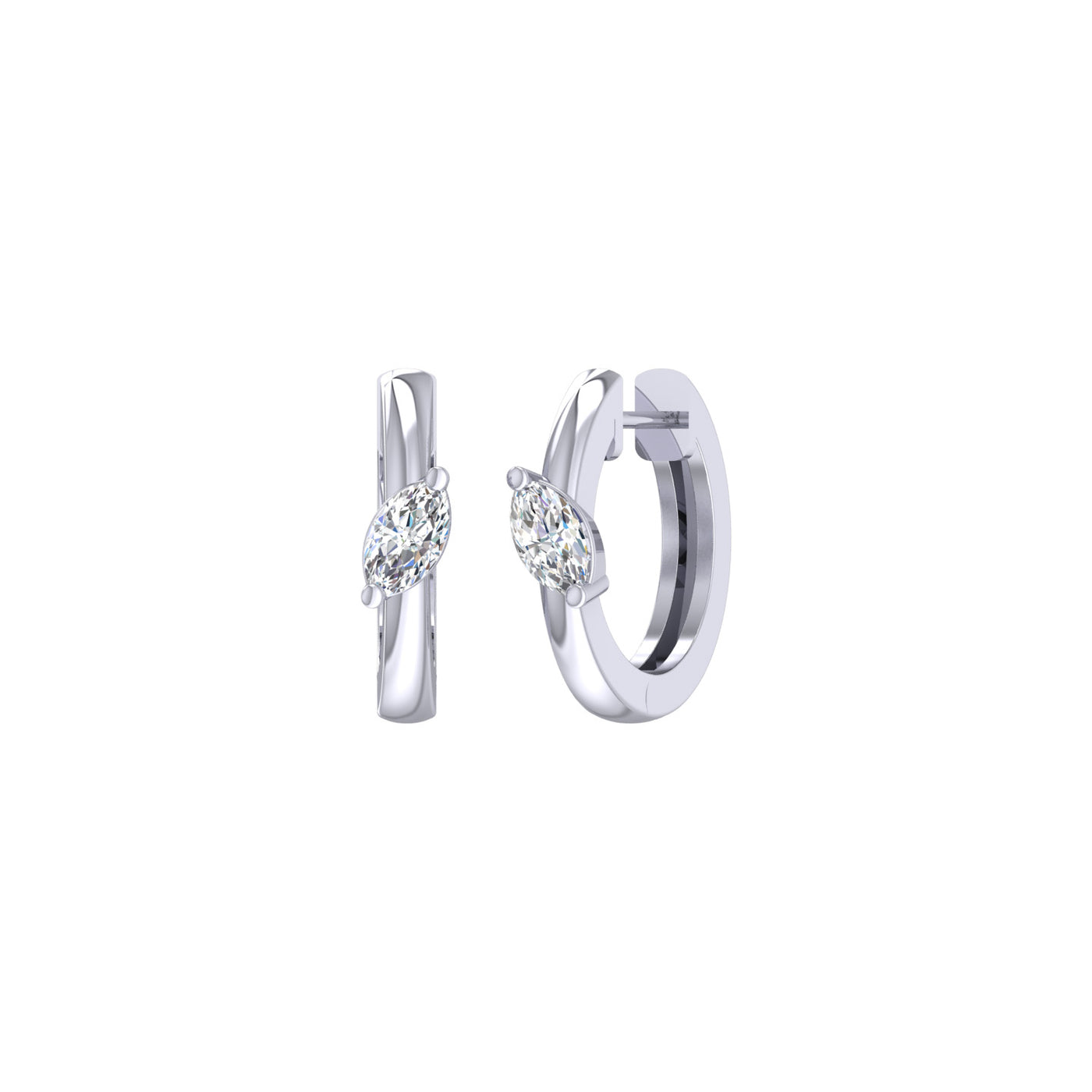 9k White Gold 2=0.31ct Lab Grown Marquise Diamond Earrings