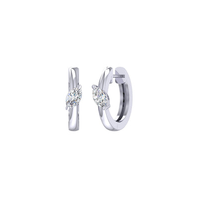 9k White Gold 2=0.31ct Lab Grown Marquise Diamond Earrings