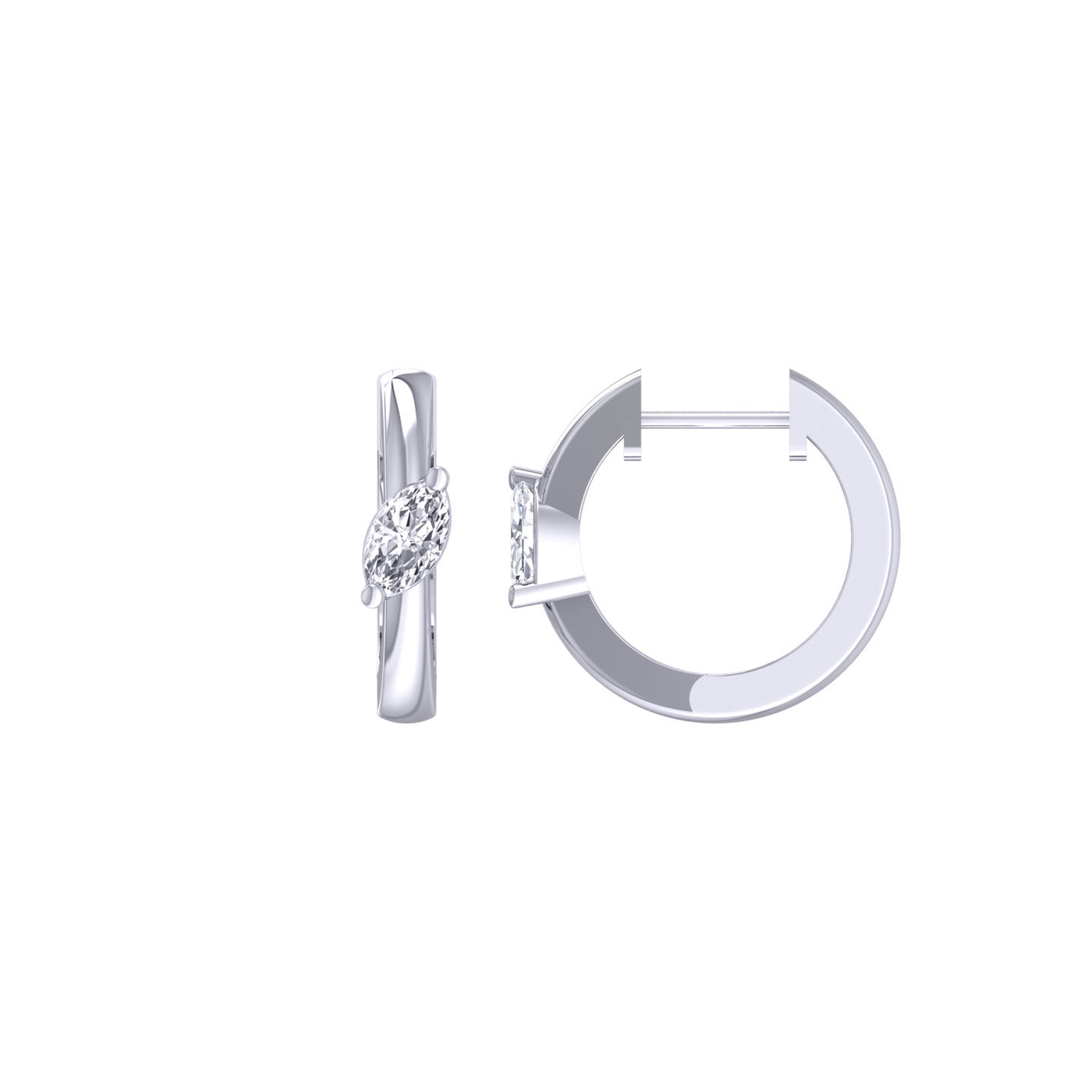 9k White Gold 2=0.31ct Lab Grown Marquise Diamond Earrings