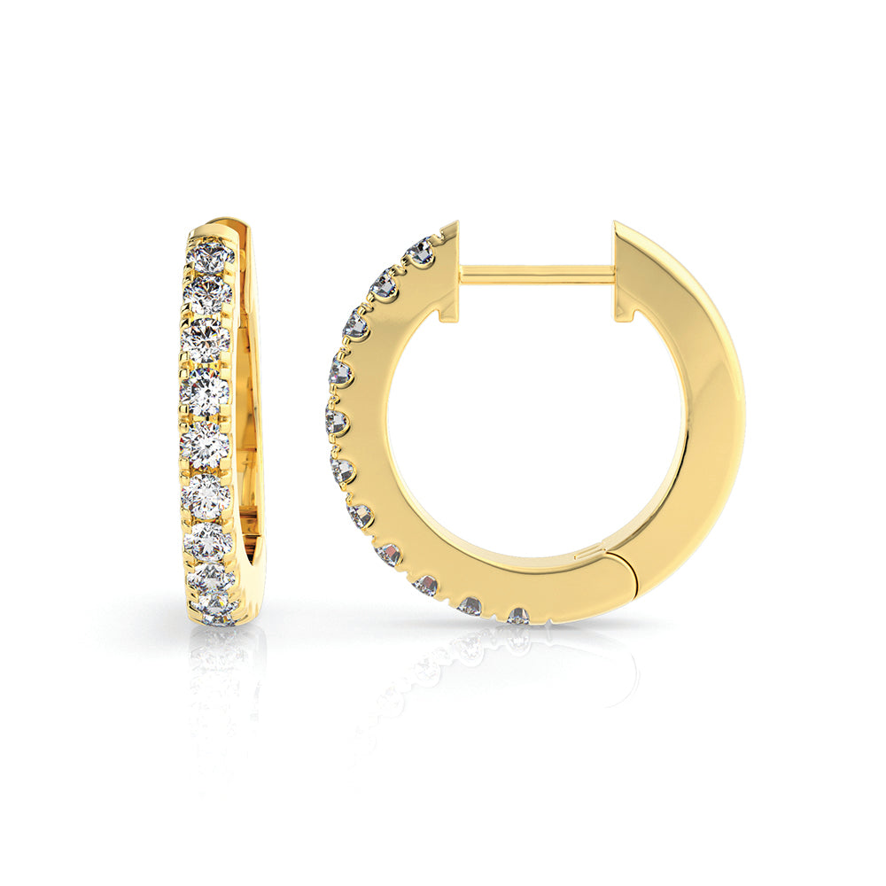 9k Yellow Gold 0.53ct GH SI Diamond Hoop Earrings