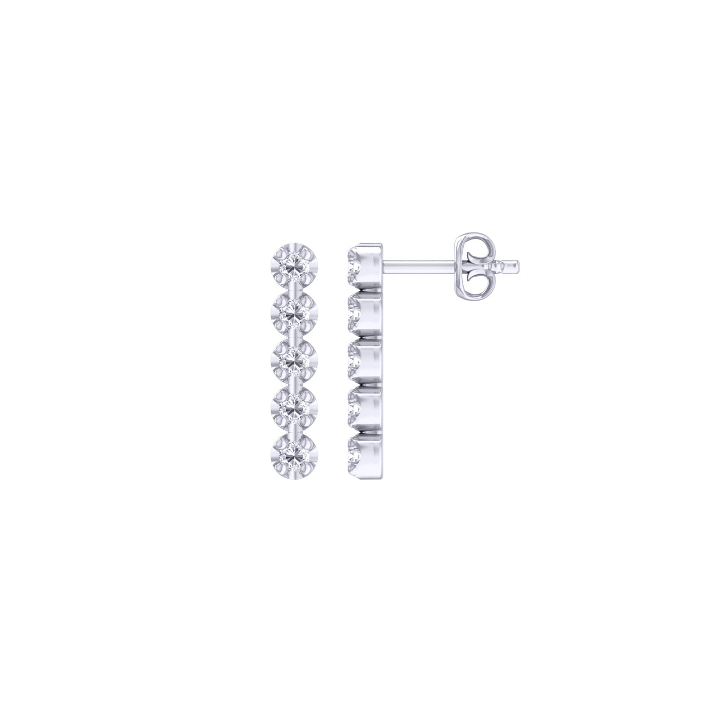 9k White Gold 10=0.20ct GH SI Diamond Drop Earrings