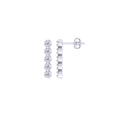 9k White Gold 10=0.20ct GH SI Diamond Drop Earrings