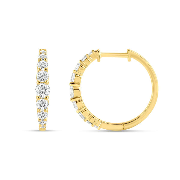 9k Yellow Gold 1.11ct LG Diamond Hoop Earrings