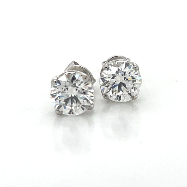 18k White Gold 2=2.02ct E VVS2 LG Diamond Stud Earrings