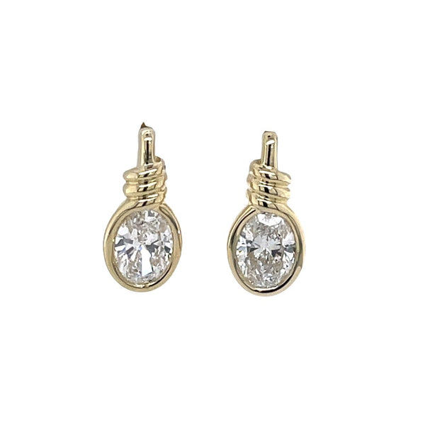 9k Yellow Gold 1.00ct Oval Lab Grown Diamond Stud Earrings