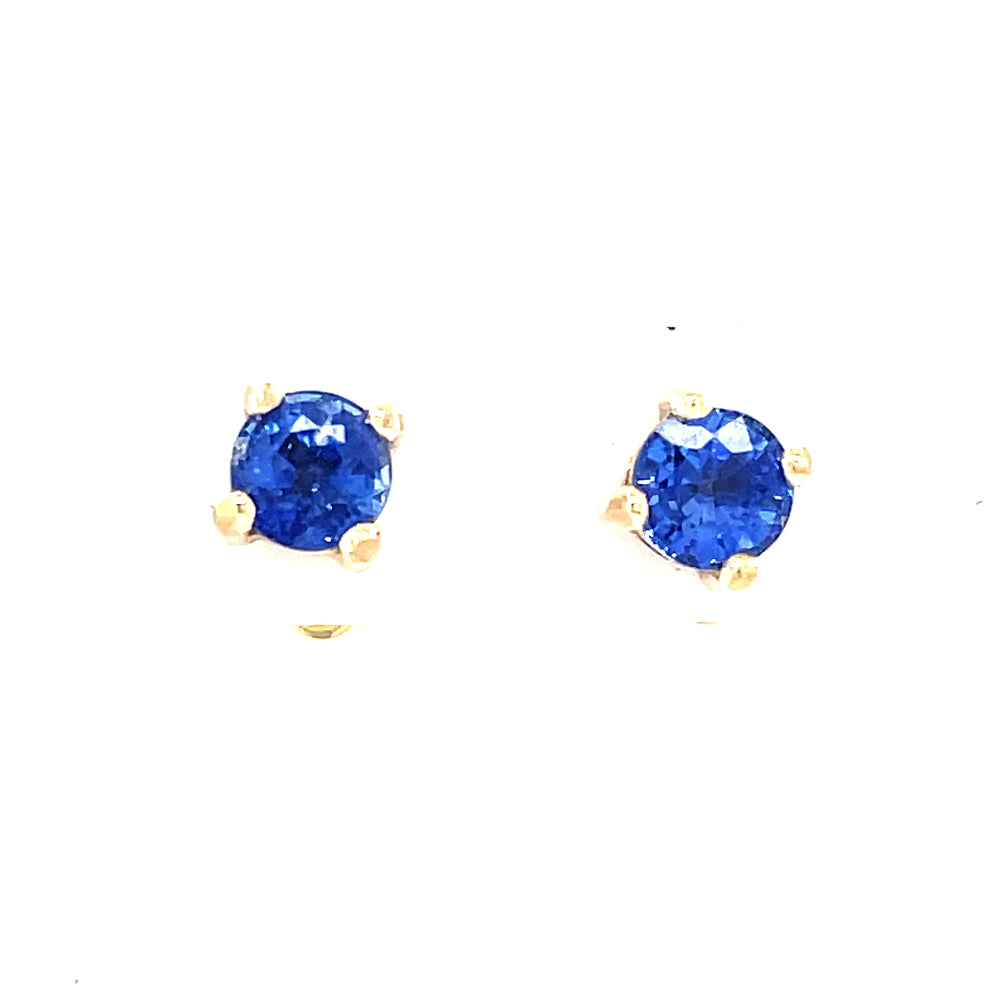 9K Yellow Gold 2=0.86ct Sapphire Stud Earrings