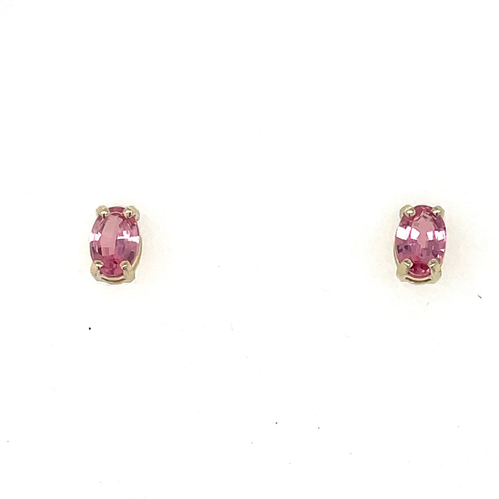 9k Yellow Gold 0.84ct Pink Spinel Stud Earrings