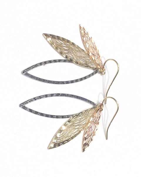9k Trigold Gold Leaf Earrings john-franich-jewellers-nz