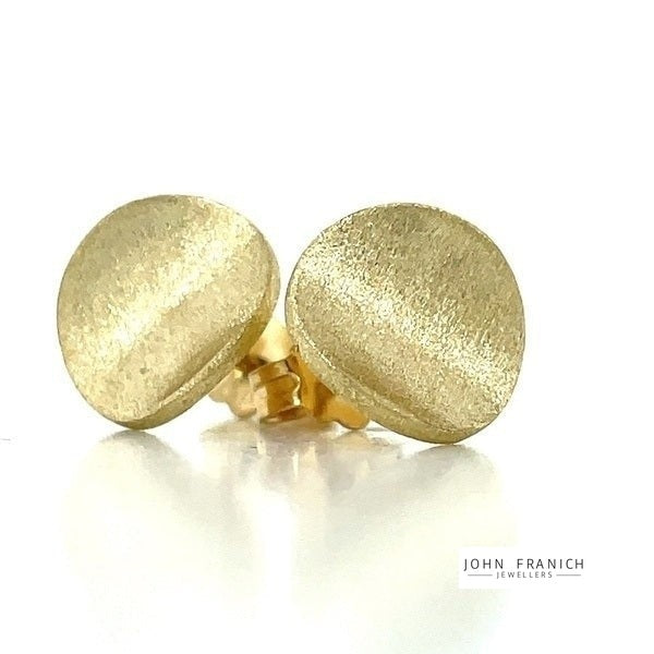 9k Yellow Gold Concave Stud Earrings
