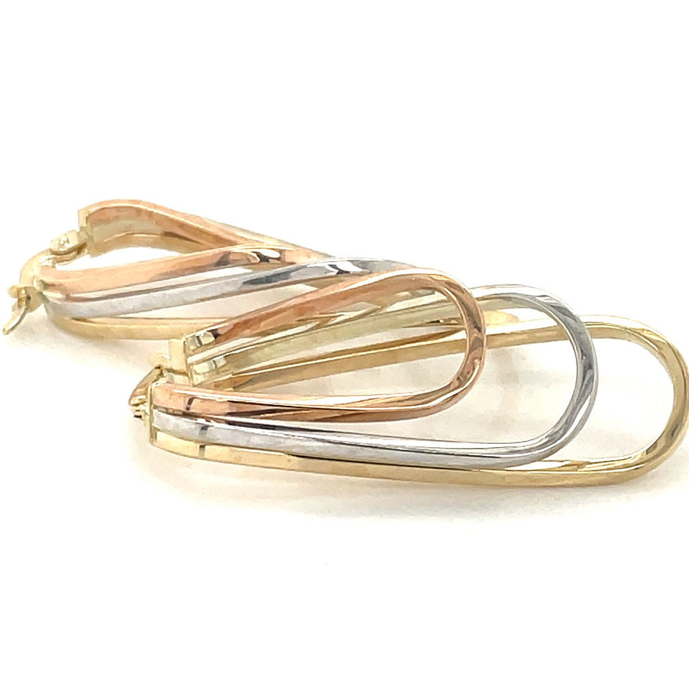 9k Trigold Triple Oval Earrings john-franich-jewellers-nz