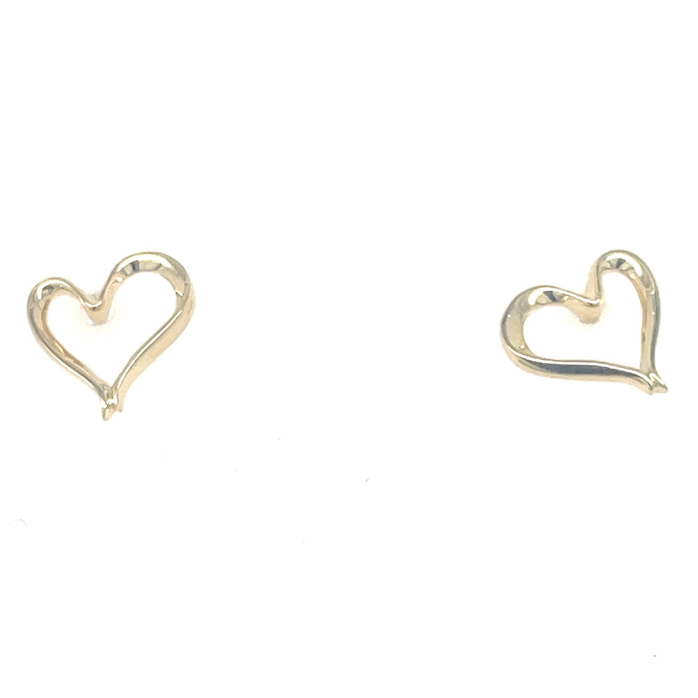 9k Yellow Gold Heart Stud Earrings
