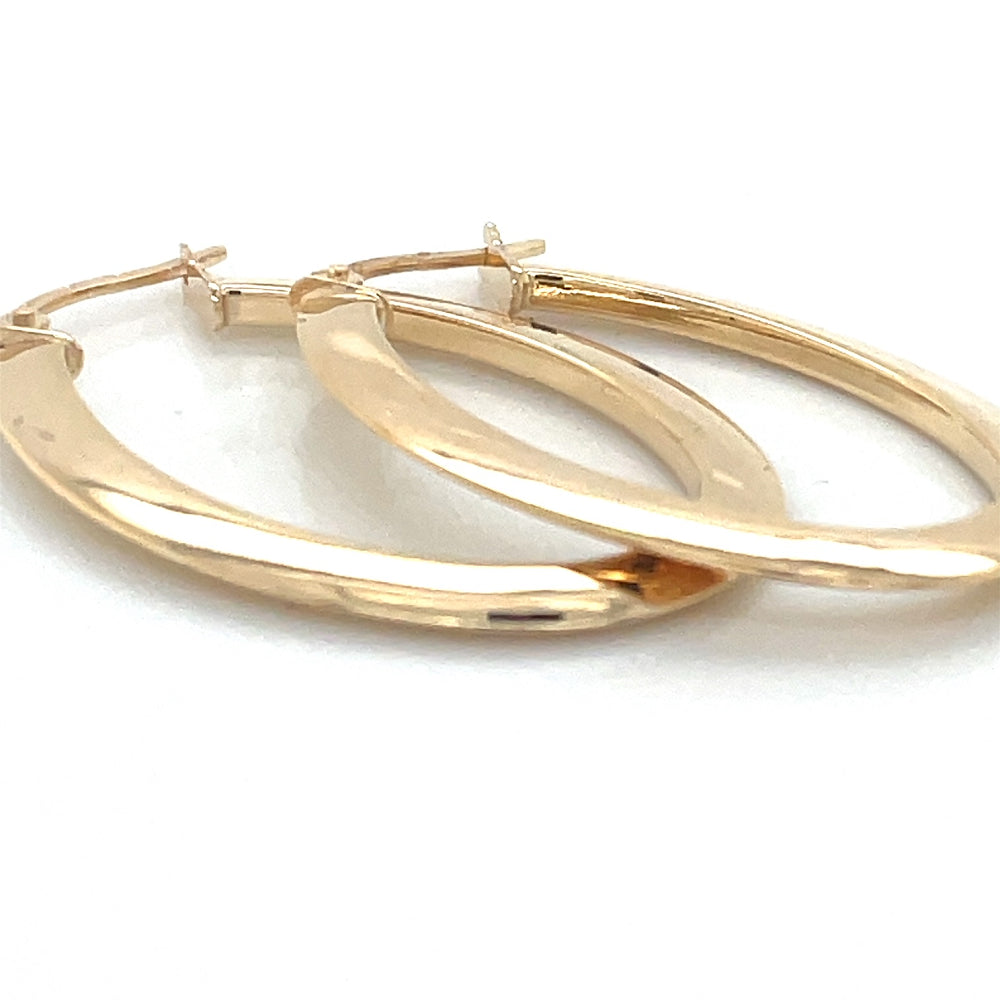 9k Yellow Gold Flat Tube Hoop Earrings john-franich-jewellers-nz
