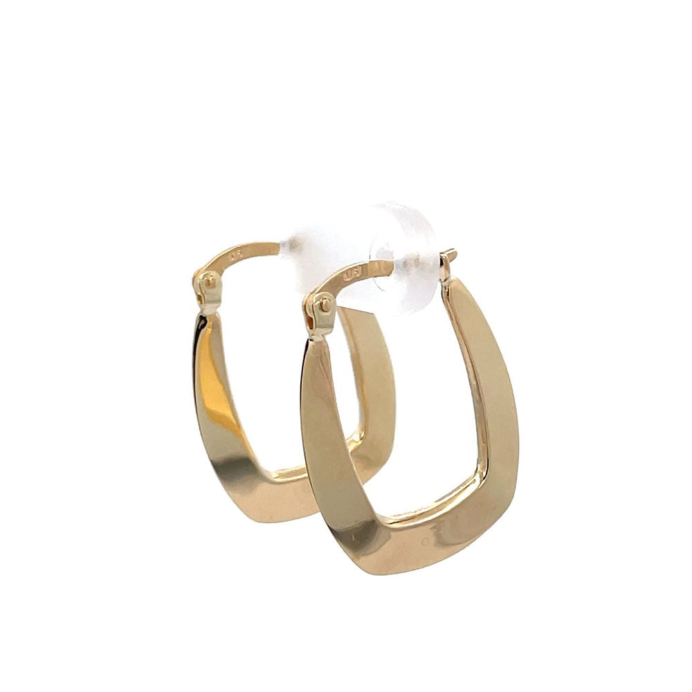 9kYellow Gold Square Hoop Earrings