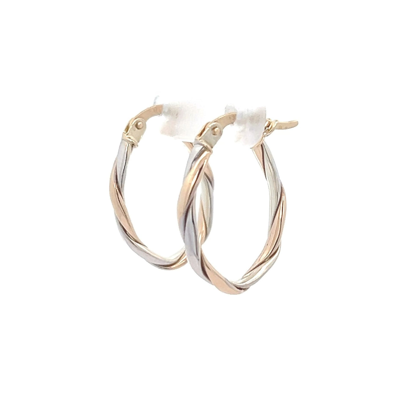 9k B/Tn 19x3mm Oval Twist Hoop Earring