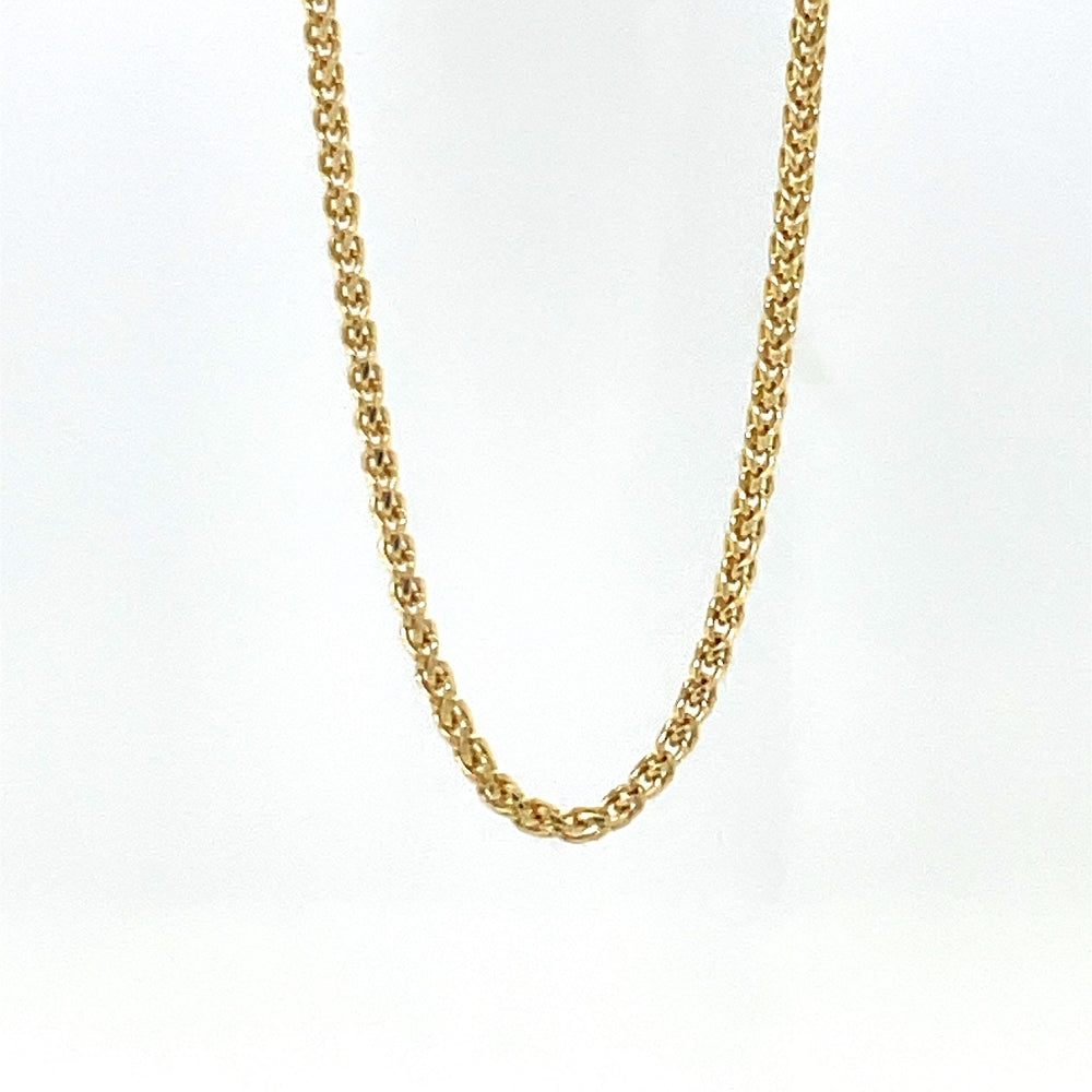 9k Yellow Gold 1mm D/C Foxtail Chain