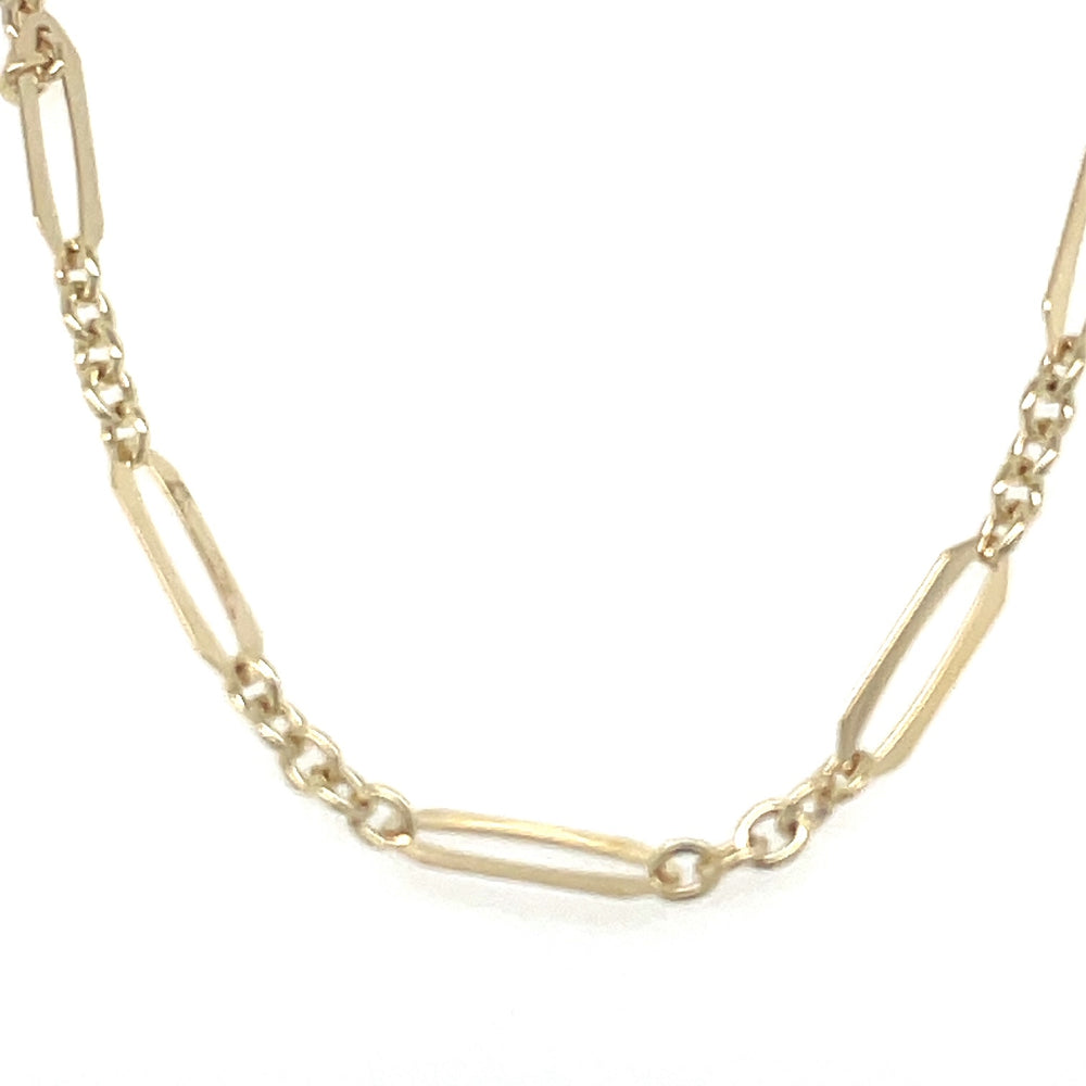 9k Yellow Gold Fancy Oval & Cable Chain 50cm john-franich-jewellers-nz