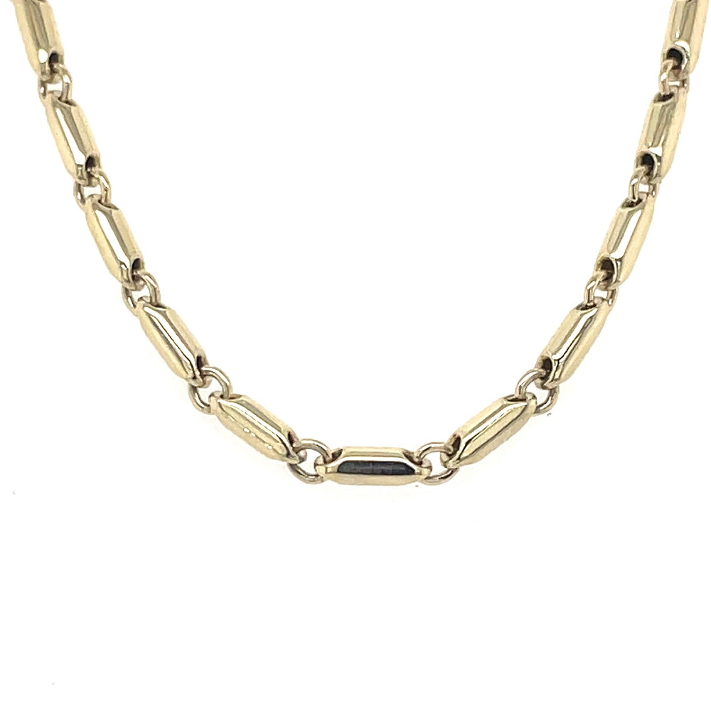 9k Yellow Gold Bar Bullet Link Necklace john-franich-jewellers-nz