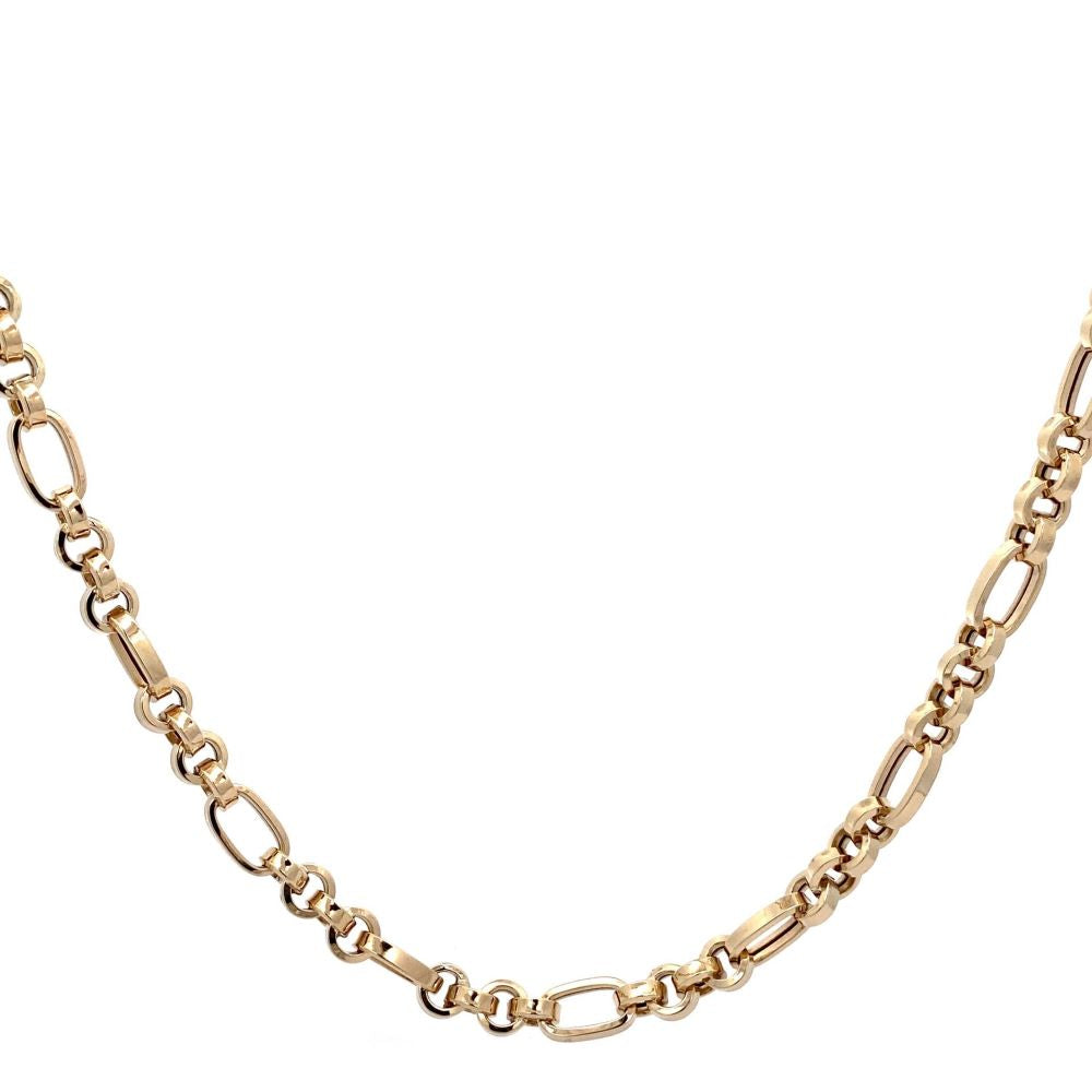 9K Yellow Gold Fancy Paper Link Chain 45cm