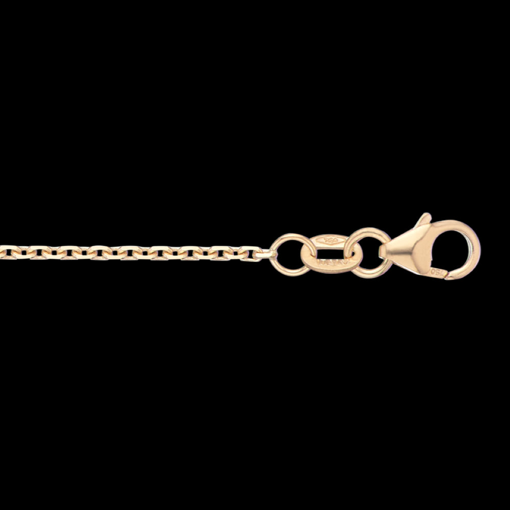 18K Yellow Gold 1.5m DC Oblong Trace Chain 42cm