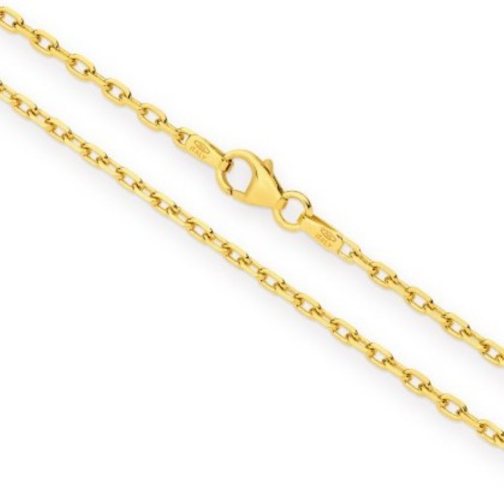 9K Yellow Gold 2.54mm Anchor Chain 45cm