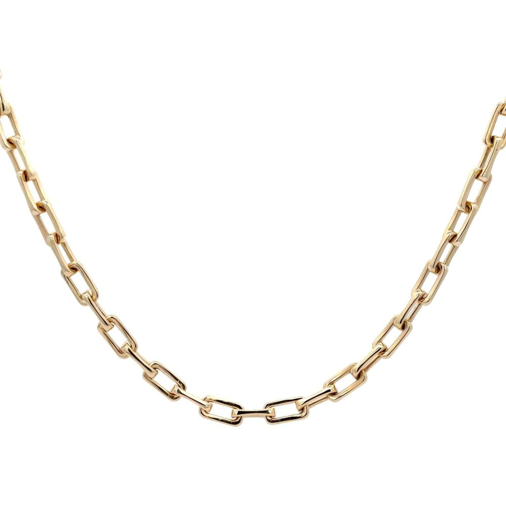 9K Yellow Gold Square Paper Link Necklace