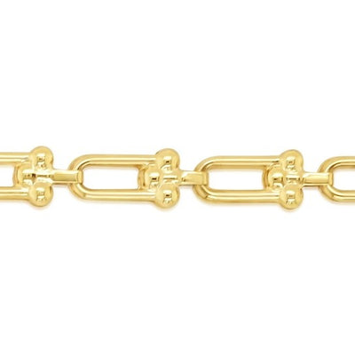 9k Yellow Gold Lock Link Necklace 45cm