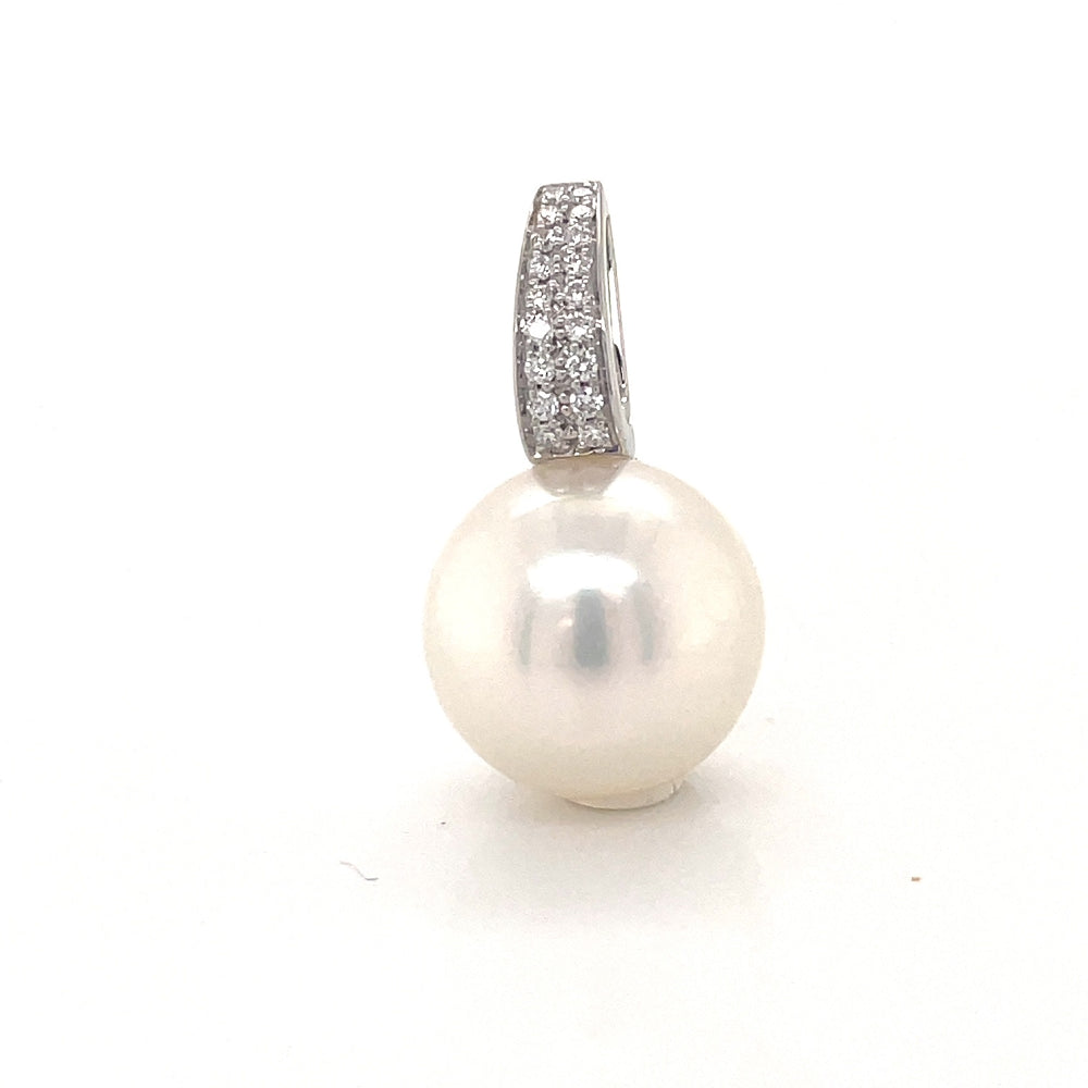 Autore 18k White Gold South Seas Pearl & Diamonds Pendant