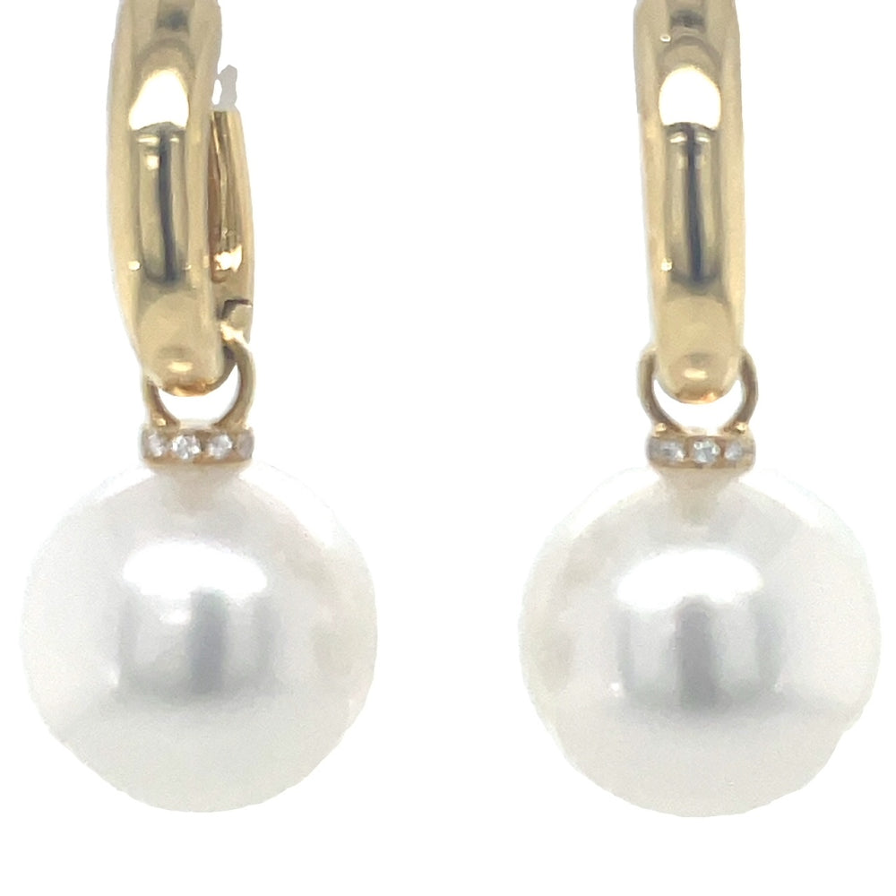Autore South Sea Pearls & Diamonds Huggie Earrings
