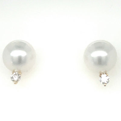 Autore18k Yellow Gold Pearl & Diamond Earrings