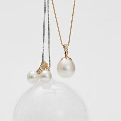 Autore 18k Yellow Gold South Sea Pearl & Diamonds Pendant