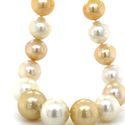Autore 31 x 13-15mm Yellow & White South Seas Pearls Necklace