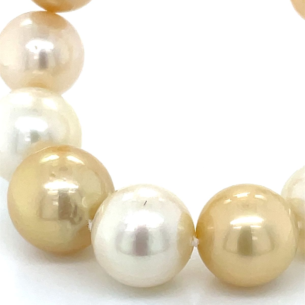 Autore 31 x 13-15mm Yellow & White South Seas Pearls Necklace