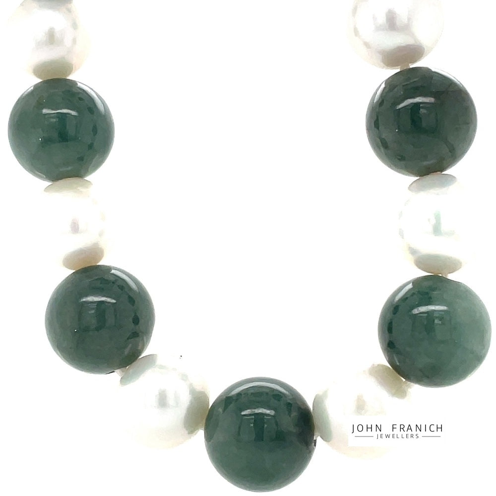 Pearl & Nephrite Jade necklace