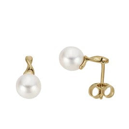 9k Yellow Gold Pearl Earrings
