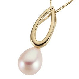 9k Yellow Gold Pearl Pendant