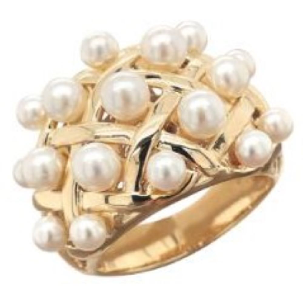 9K Yellow Gold Coco FW Pearl Ring