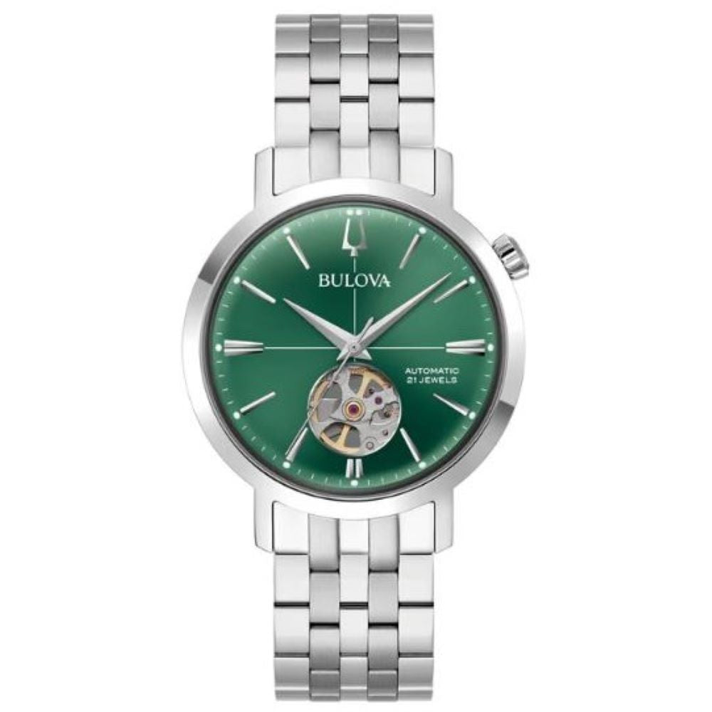 Bulova Green Classic Auto Watch Brlt