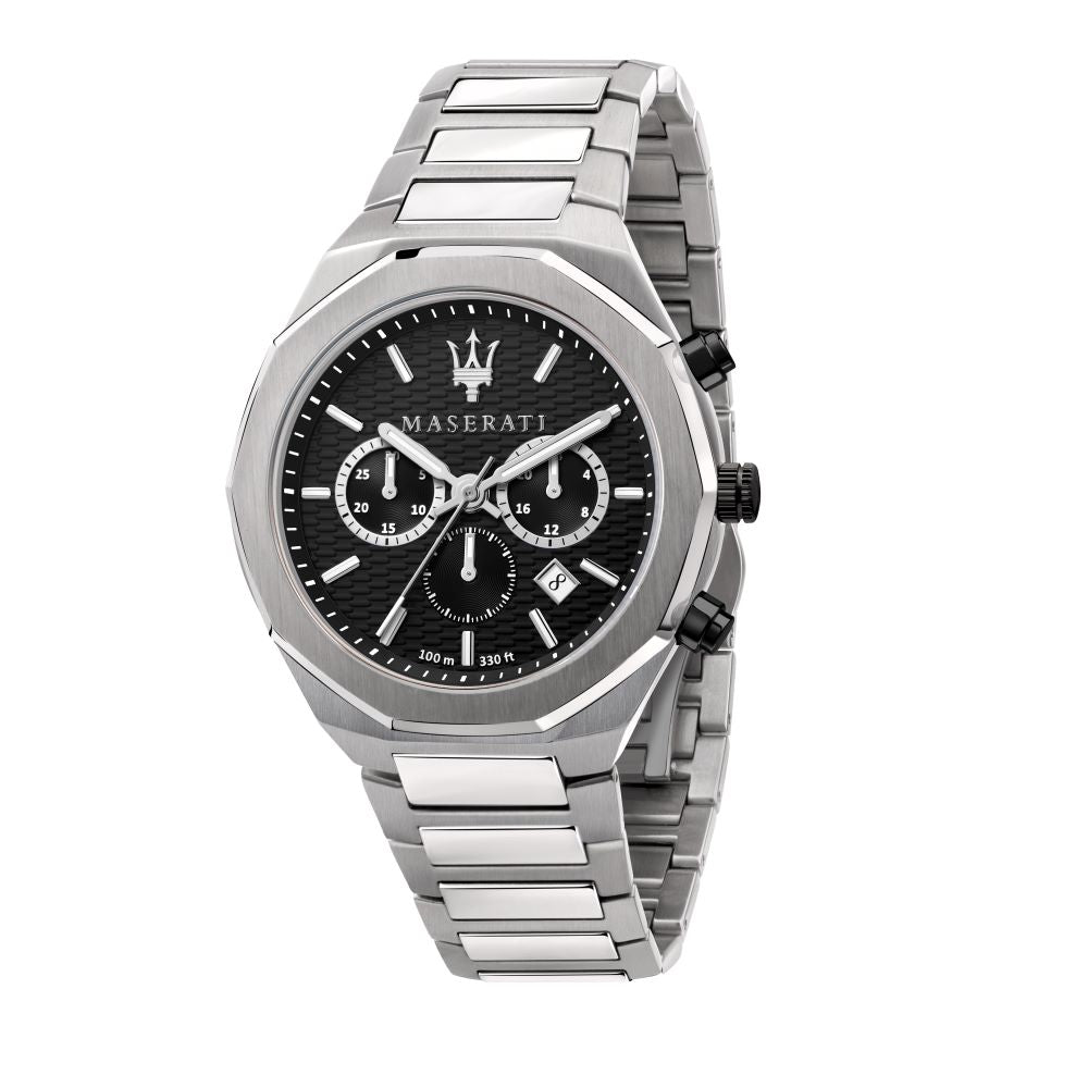 MASERATI STILE ST/STEEL/BLACK CHRONO WATCH 45MM