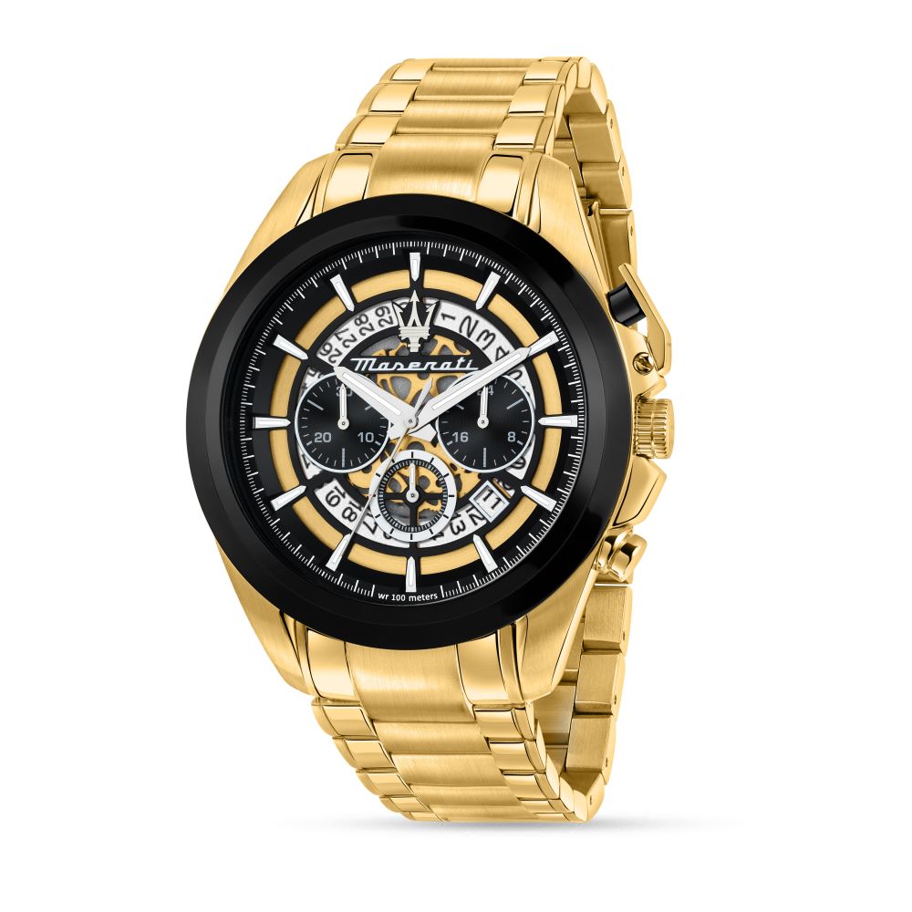 Maserati Traguardo Chronograph Black & Yellow Gold