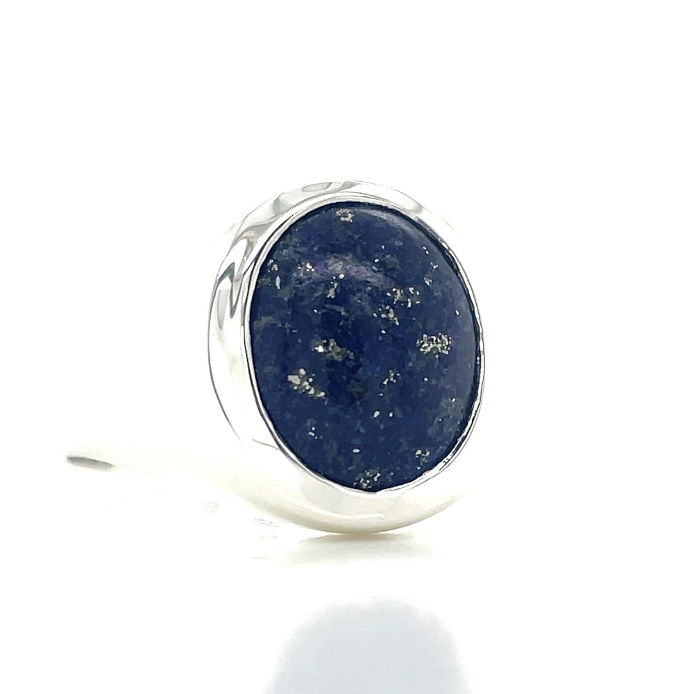 Stg Silver 4.45ct Oval Lapis Lazuli Ring